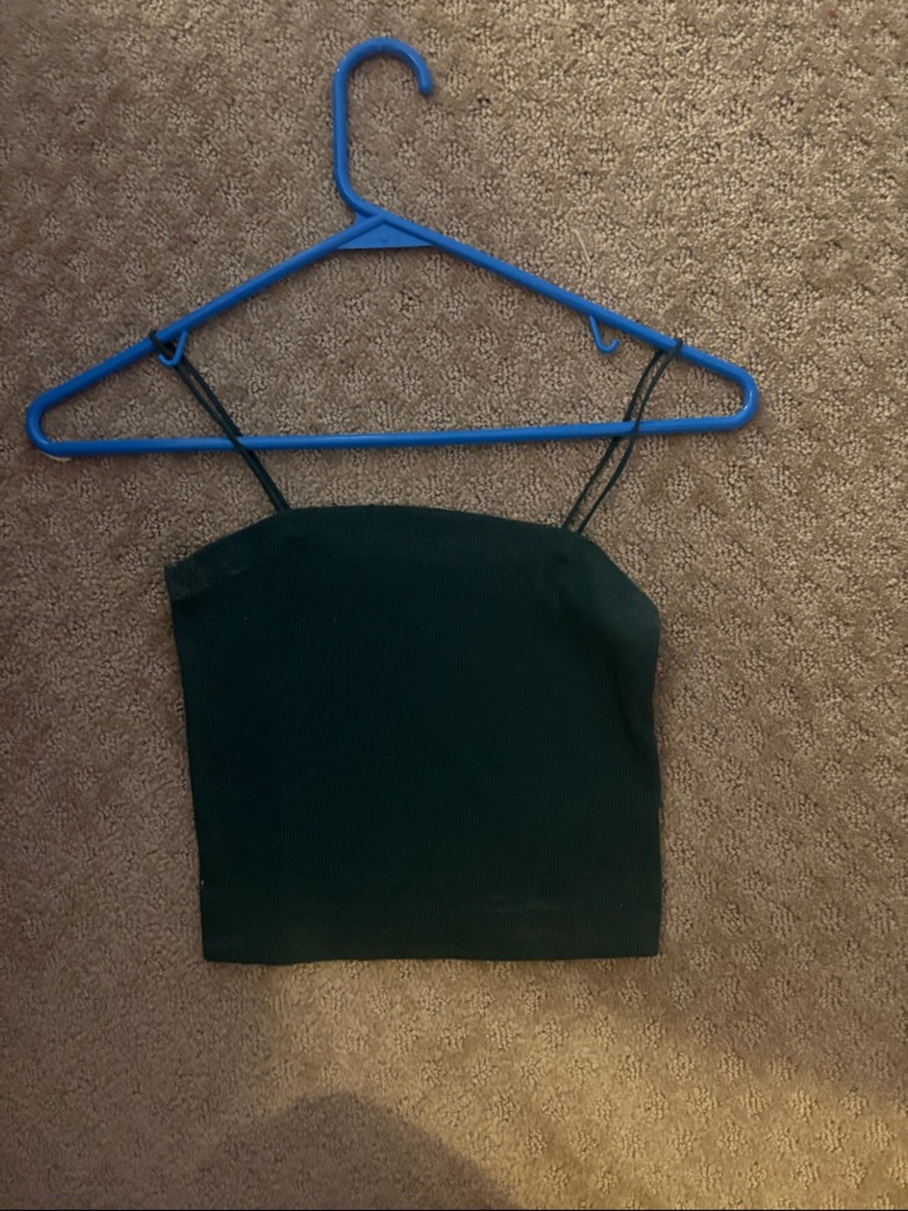 American Eagle Outfitters Dark Green Ribbed Cropped Camisole